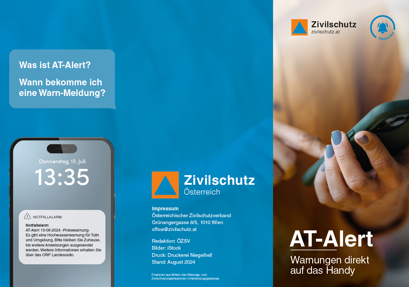 Der Zivilschutzverband Steiermark erlaubt sich darauf hinzuweisen, dass der Zivilschutz-Probealarm jährlich am 

1. Samstag im Oktober

ausgelöst wird. Der bundesweite Zivilschutz-Probealarm wird am Samstag, den 4. Oktober 2025 zwischen 12:00 und 12:45 Uhr in ganz Österreich abgestrahlt. Die Signale werden von der Bundeswarnzentrale im Einsatz- und Krisenkoordinationscenter des Bundesministeriums für Inneres bzw. von den Landeswarnzentralen in den einzelnen Bundesländern ausgelöst.
Die Warnung und Alarmierung der Bevölkerung und der Einsatzkräfte erfolgt über die in allen Steirischen Orten vorhandenen rund 1.300 Feuerwehrsirenen - wobei das Auslösen der Sirenensignale auf Bundes-, Landes-, Bezirks- oder Gemeindeebene möglich ist.

Über die Bundeswarnzentrale, die Landeswarnzentrale, sowie allen Florianstationen in den Bezirken, können funkgesteuert die Sirenensignale ausgelöst und damit die Bevölkerung gewarnt und die Einsatzkräfte alarmiert werden. Da durch diese Signale nicht auf die Art der Gefahr und die richtigen Verhaltensmaßnahmen hingewiesen werden kann, müssen im Ernstfall nähere Informationen und Verhaltensregeln laufend durch den ORF durchgegeben werden.

Die Sirenensignale können je nach der Bedrohungssituation für das unmittelbar betroffene Gebiet und seine engere Umgebung, für einen oder mehrere Bezirke, für ein oder mehrere Bundesländer oder für ganz Österreich gegeben werden.

Welche Maßnahmen für die persönliche Sicherheit ergriffen werden müssen, hängt von der Art des Ereignisses ab. Sie werden bei Hochwasser andere sein, als bei einer Bedrohung durch radioaktiven Niederschlag oder nach einem Giftgasunfall. Auf jeden Fall ist es notwendig, Vorsorgen im Selbstschutz für einen Katastrophenfall zu treffen. Nur dann kann ein Warnsystem seinen Zweck erfüllen!